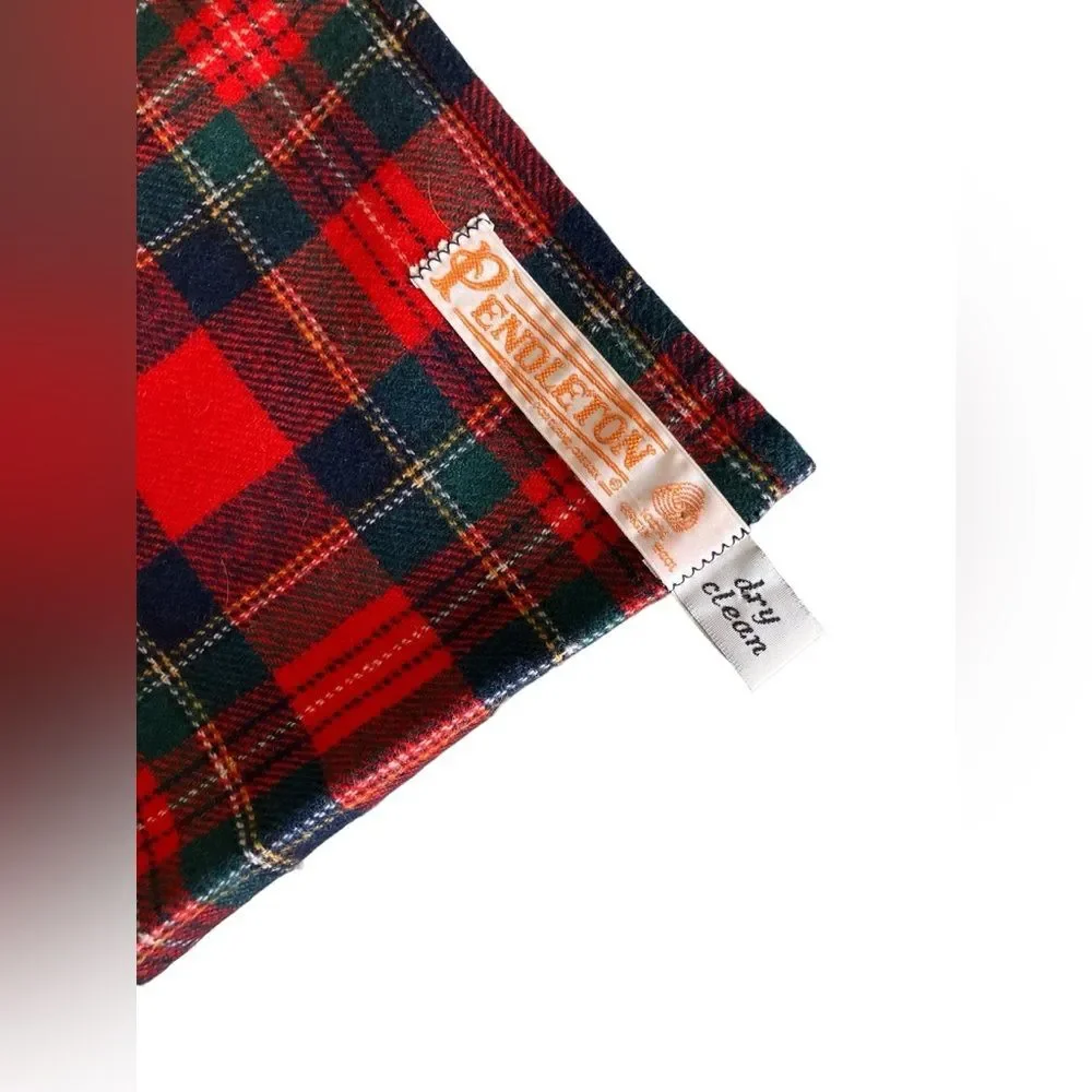 Pendleton Red Tartan Plaid Scarf Vintage Wool